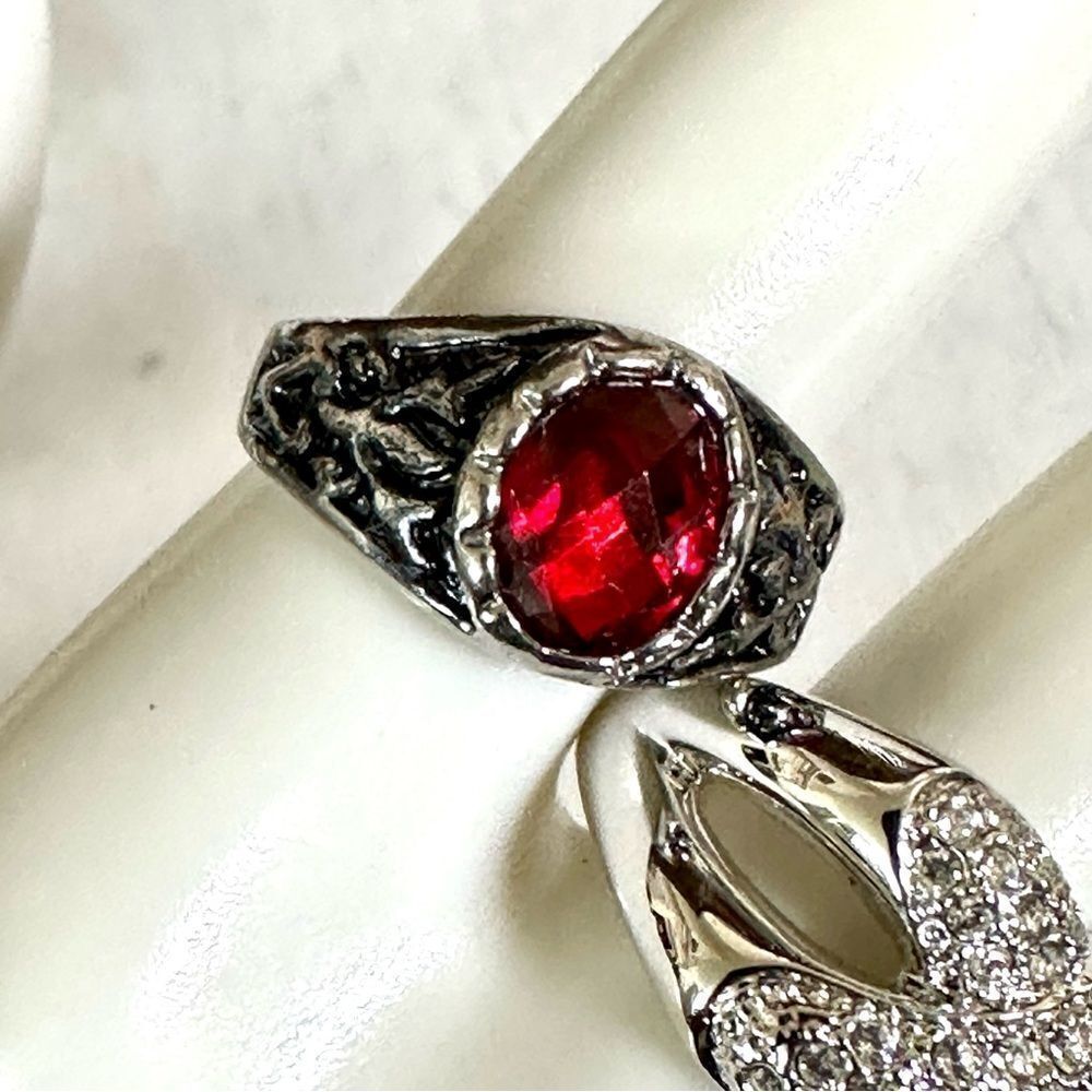 Silver tone ring bundle of 3 - Picture 6 of 7